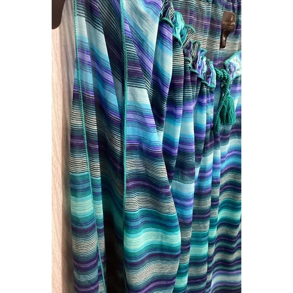 WORTHINGTON Women's (Size PXL) Long Sleeve Cold Shoulder Ruffle Neck Shirt - Picture 2 of 5